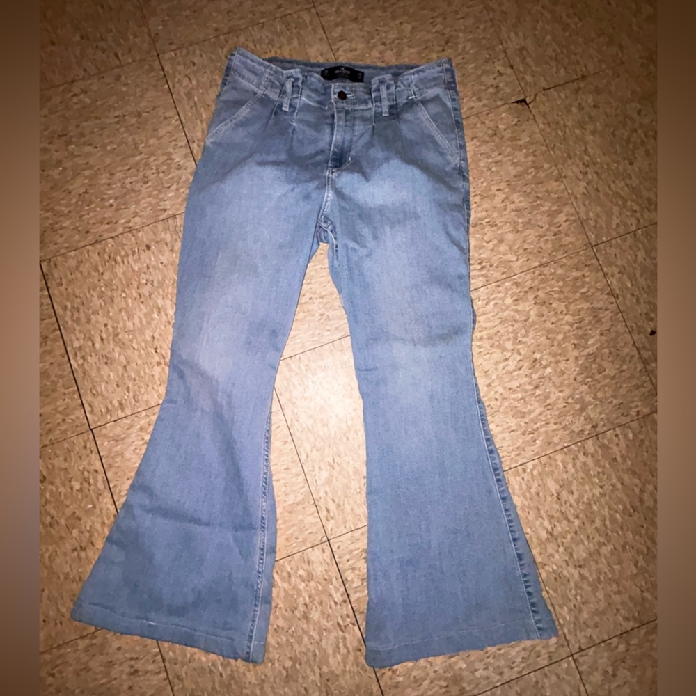Hollister Light Blue Flared Jeans - Women's Wide Leg